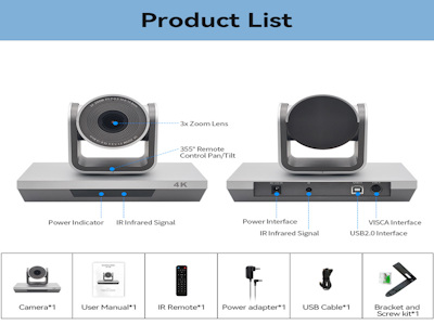 4k 10x Usb Hdml Live Streaming Ptz Camera With Controller For Church Studio And Audio Conferences